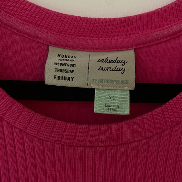 Anthropologie Hot Pink Mid Dress with Tie, size XS - Picture 3 of 4